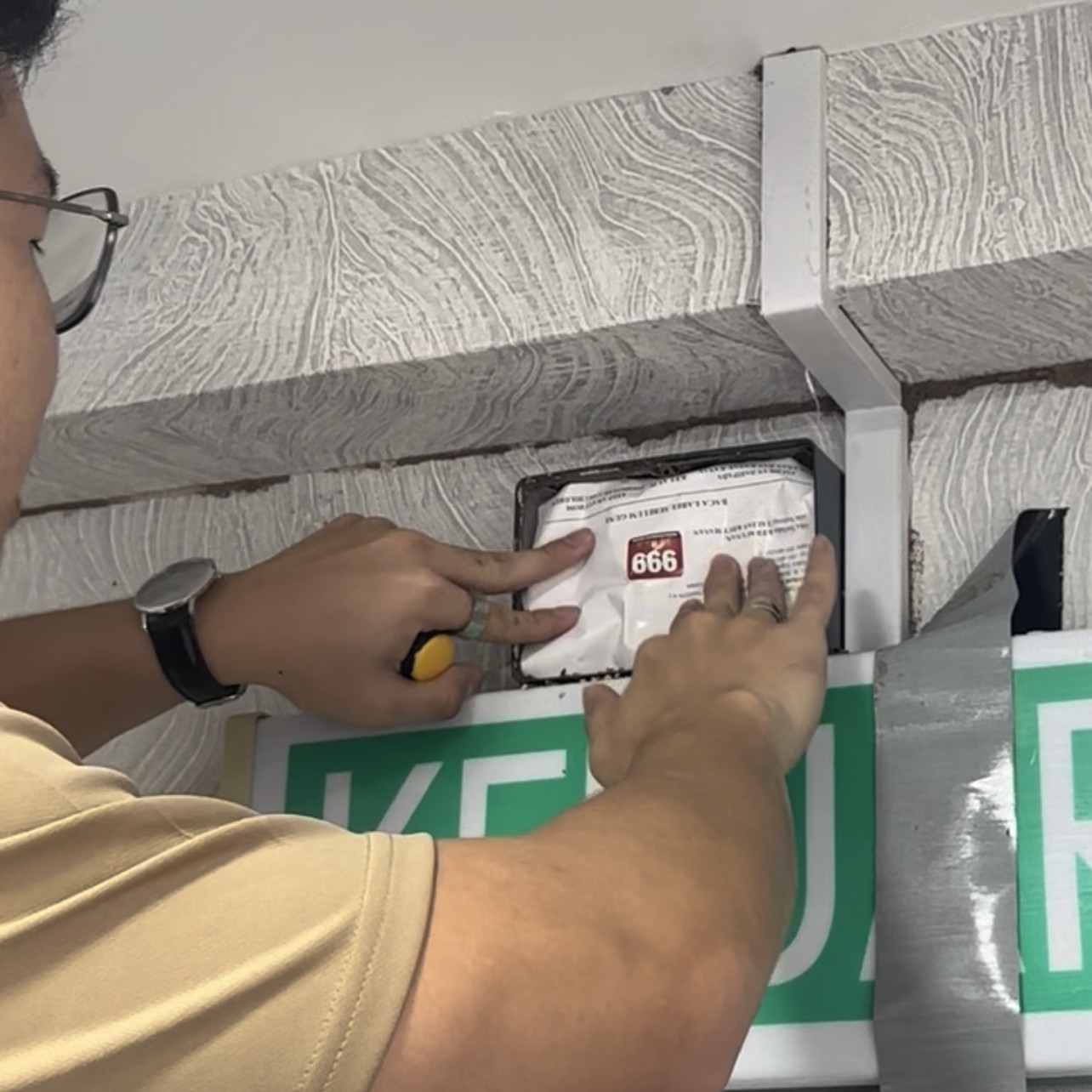 KK Pest Control technician carrying out a termite inspection in Sabah