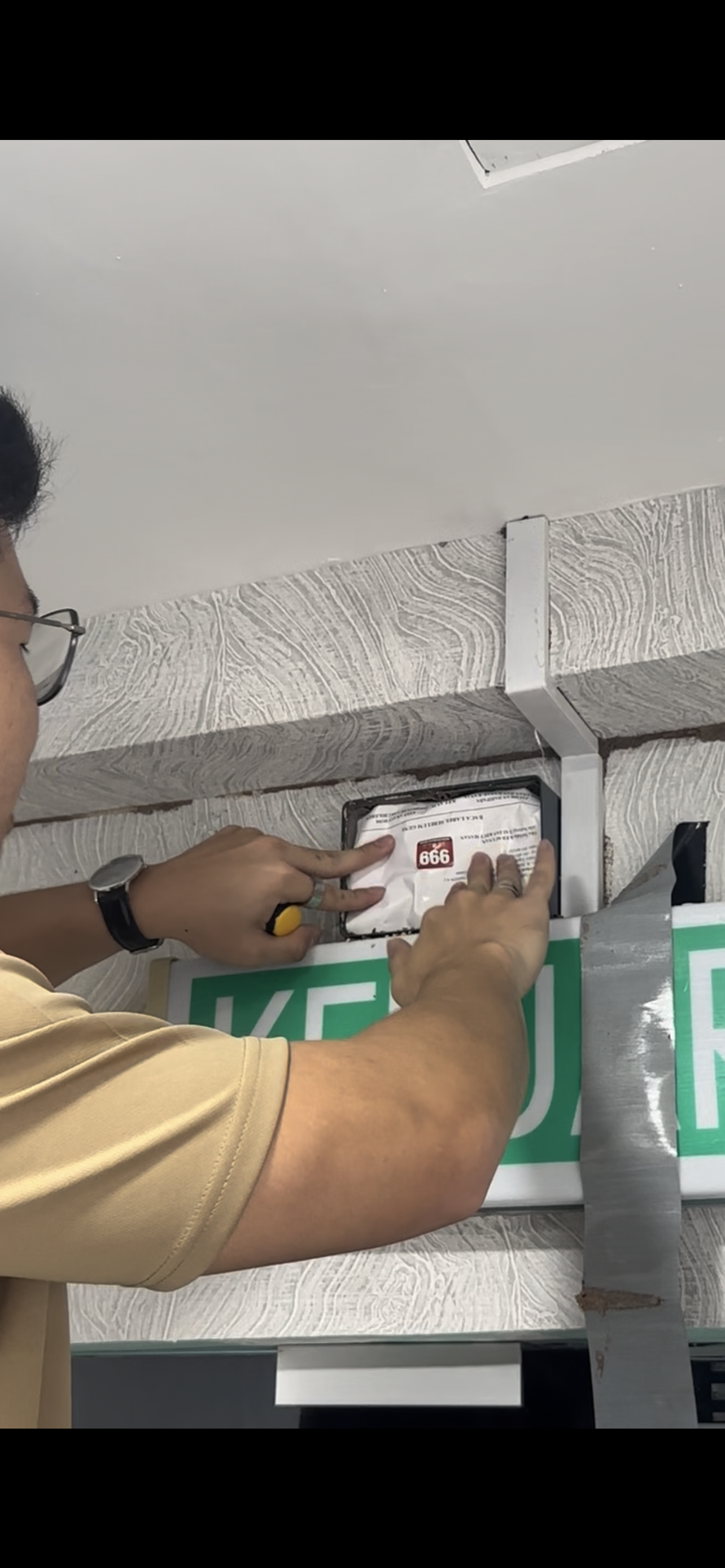 Termite trap on wall